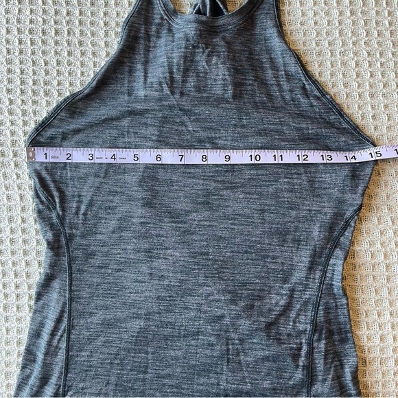 Lululemon Tank Top Uniform Blue Teal Heathered Green Criss Cross Back Size Small - Picture 10 of 11